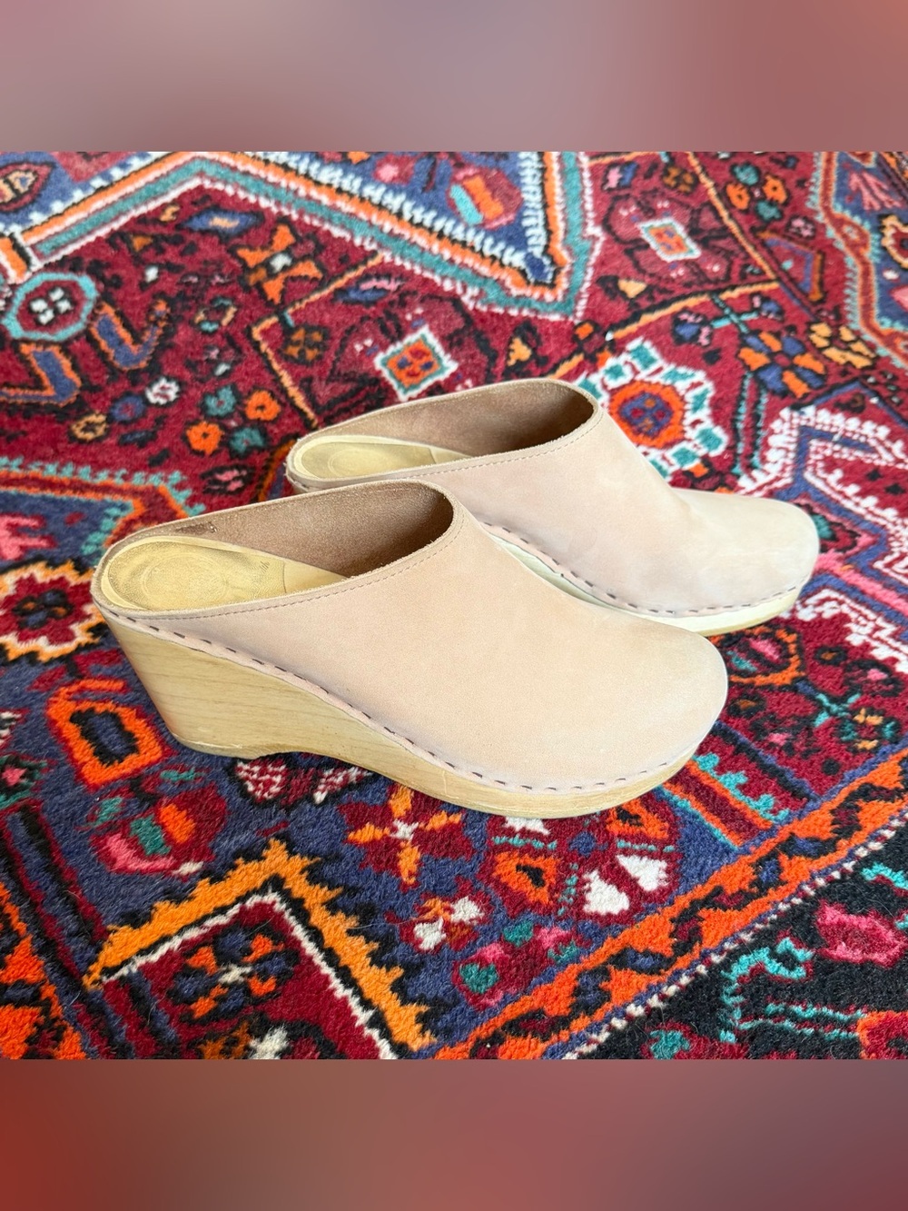 No.6 New School  Pink Sand Wedge Clogs